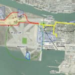 Alameda Post – Department of Veterans Affairs map showing features and details of the construction at Alameda Point. Map from VA Marsh Crust Permit.