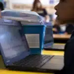 Alameda Post - a child at school in front of a laptop