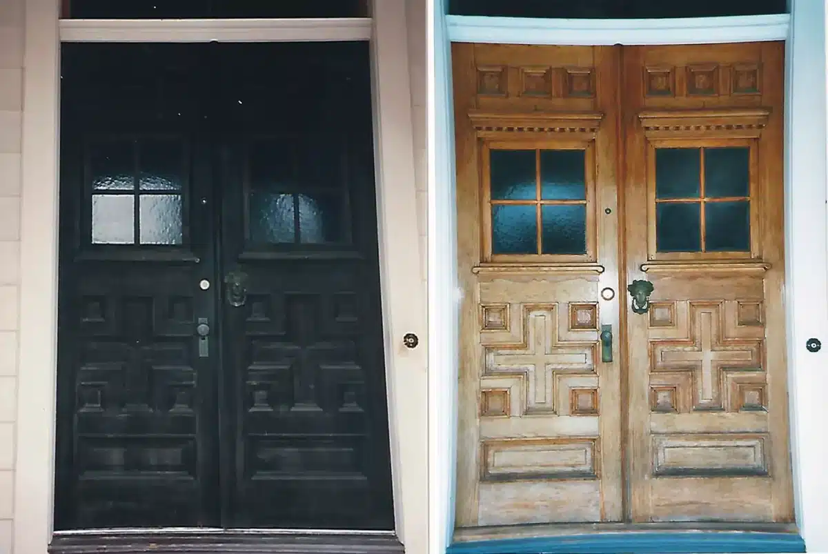 Alameda Post - before and after of the front door of 899 Union Street