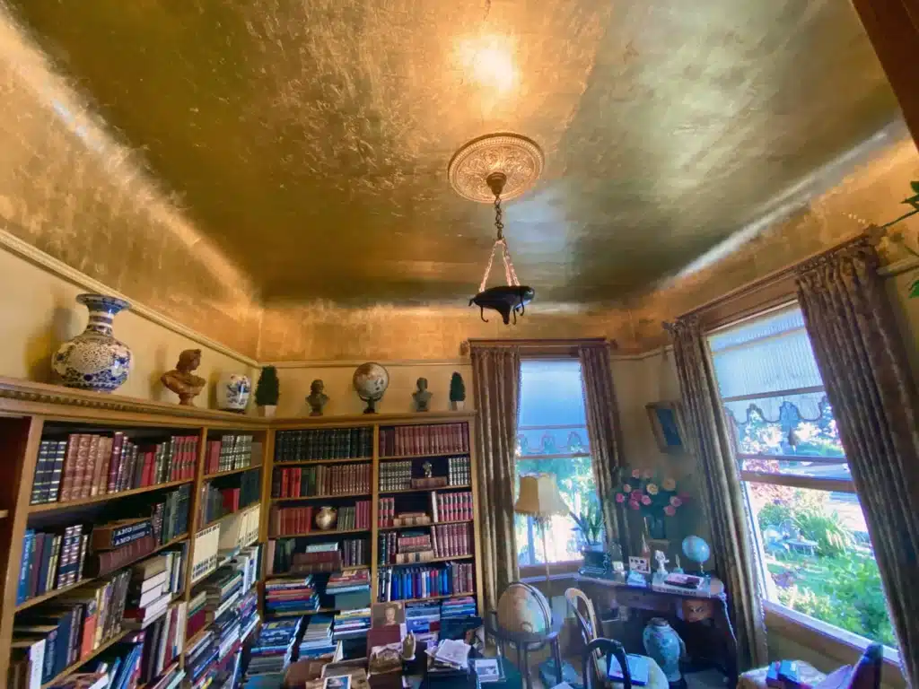 Alameda Post - wide angle photo of an ornate library
